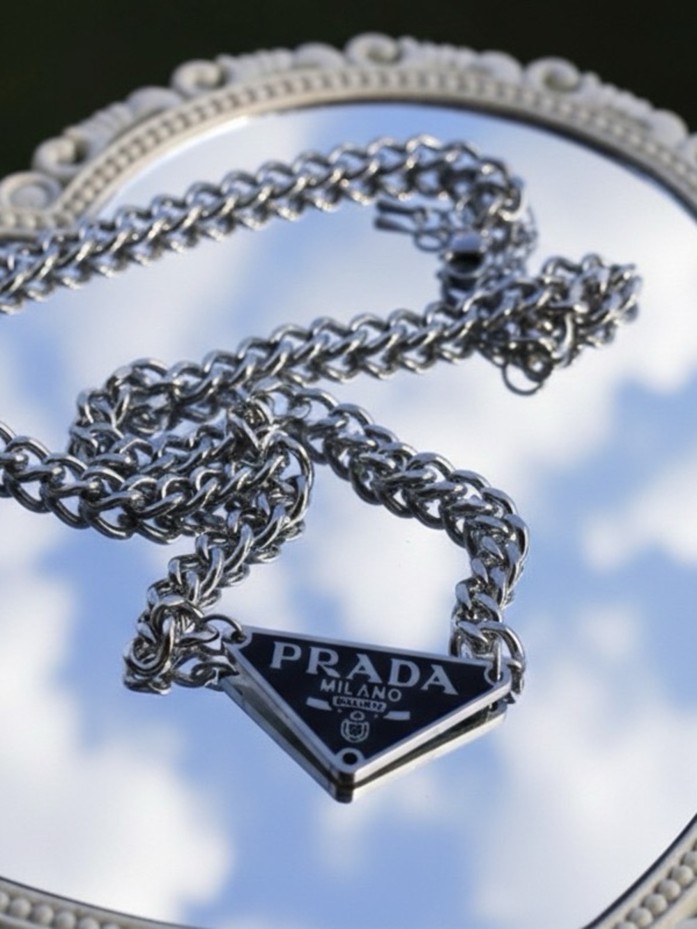 Prada Necklace Repurposed/stainless steel - Picture 1 of 3